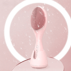Electric facial cleanser with LED light & 42 °C heat technology | Silicone skincare device with sound vibration