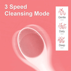 Electric facial cleanser with LED light & 42 °C heat technology | Silicone skincare device with sound vibration