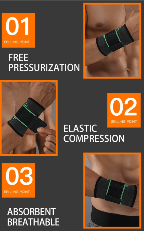 Wrist brace with stabilizing 3D compression