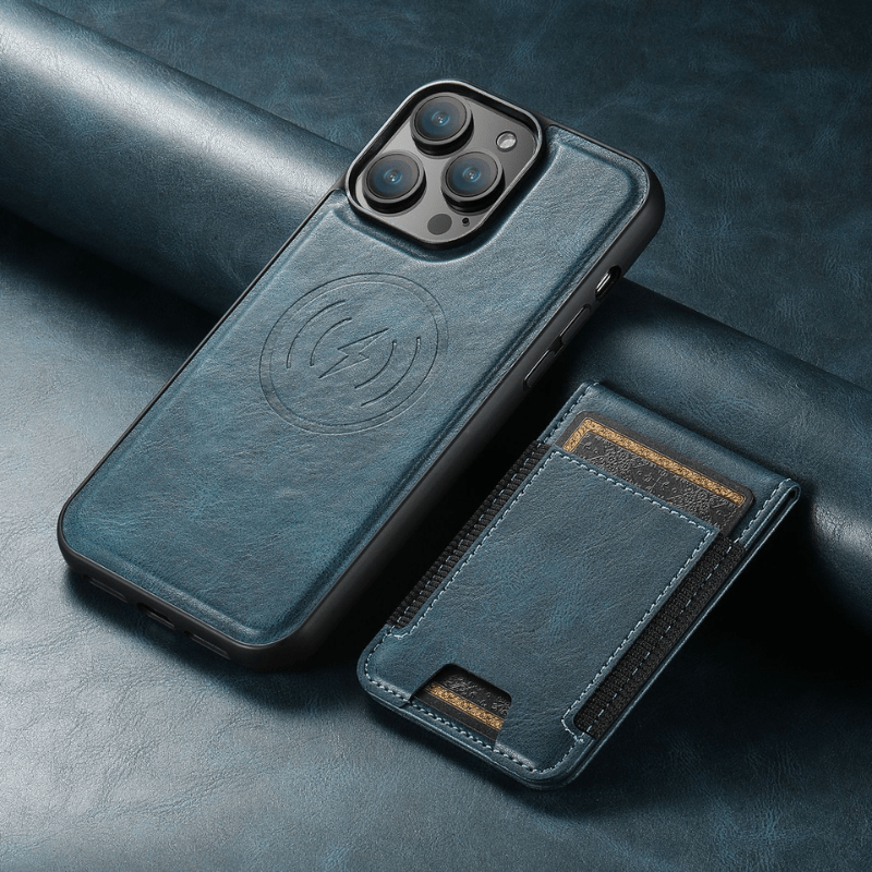 Elegant leather case with magnetic stand & card holder