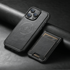 Elegant leather case with magnetic stand & card holder