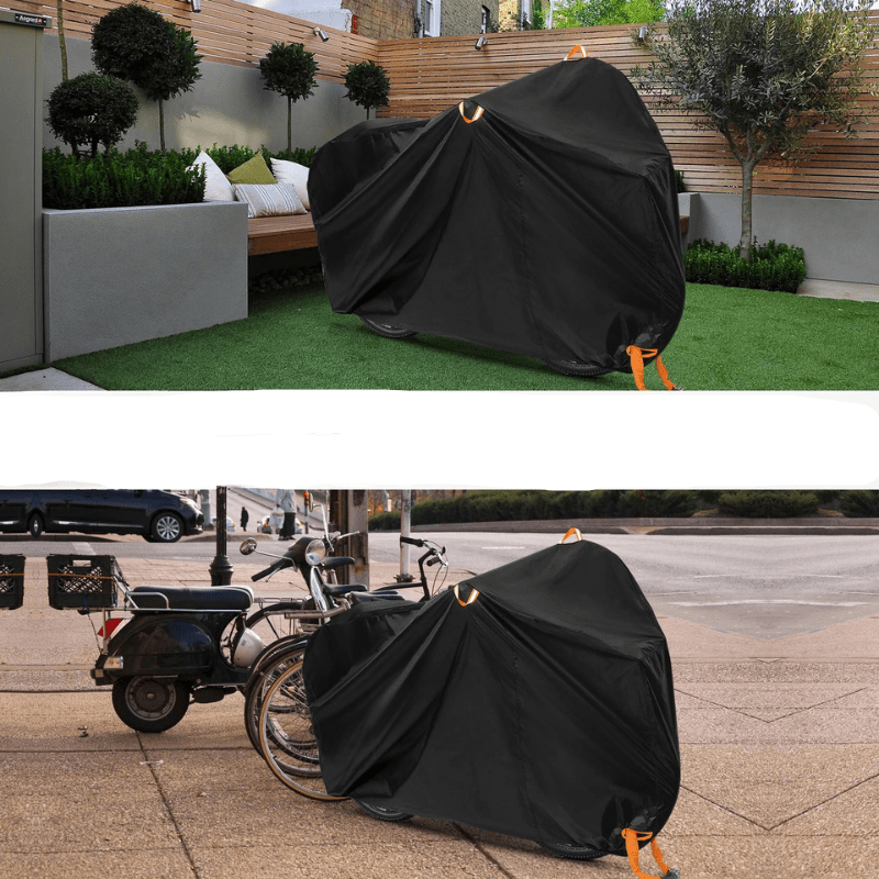 Waterproof bike cover with wind protection