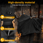 Waterproof bike cover with wind protection