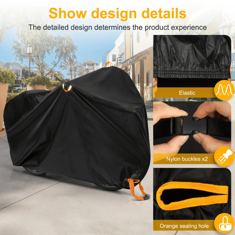 Waterproof bike cover with wind protection