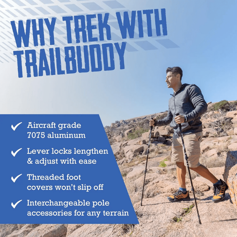 Foldable trekking poles for hiking & outdoor adventures