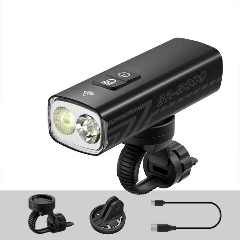 Powerful LED bike light with 2000 lumen & IPX6 water protection