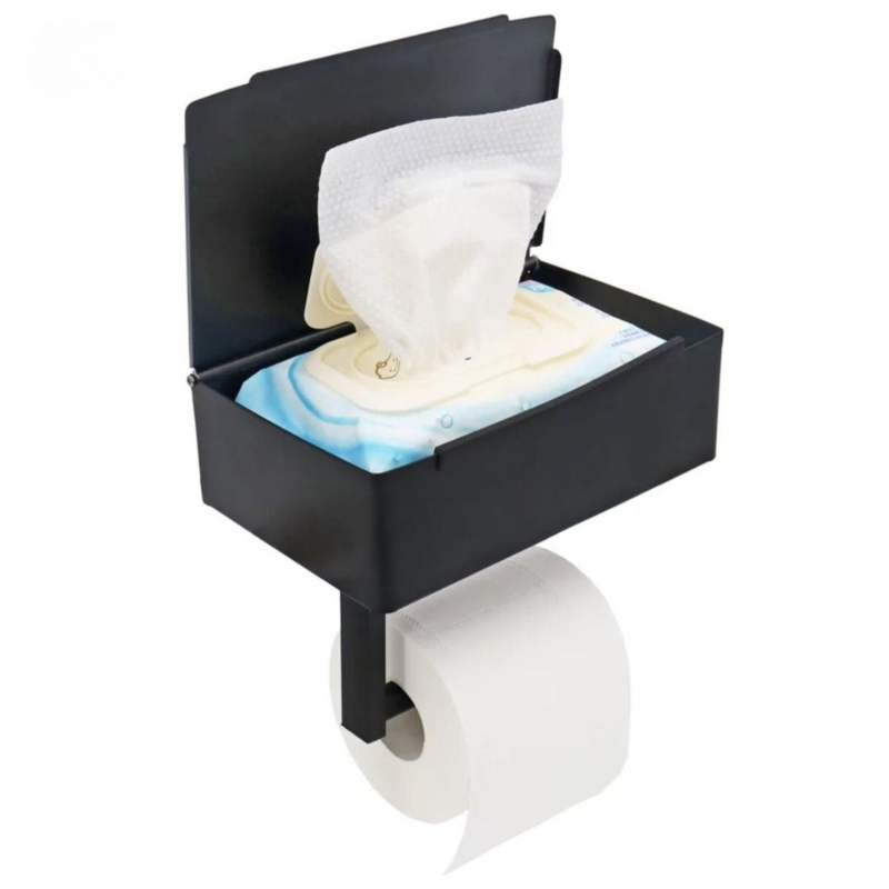 Multifunctional Toilet Paper Holder Aristo – Luxury Stainless Steel Design with Storage Compartment