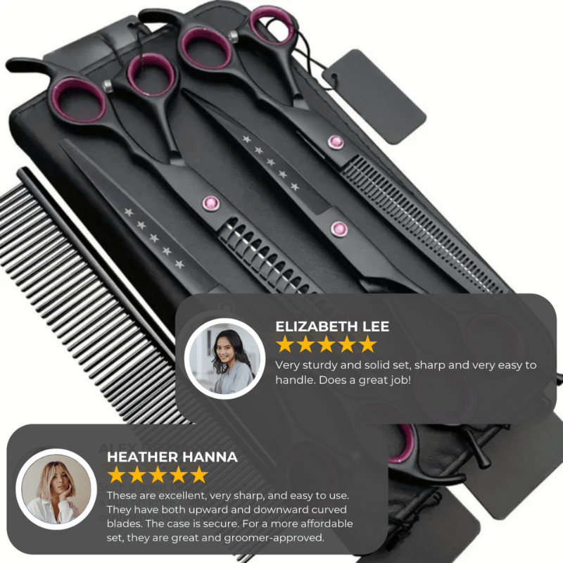 4-piece Scissor Set for Precise Pet Grooming