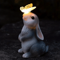 Solar Garden Light with Bunny and Butterfly Decoration