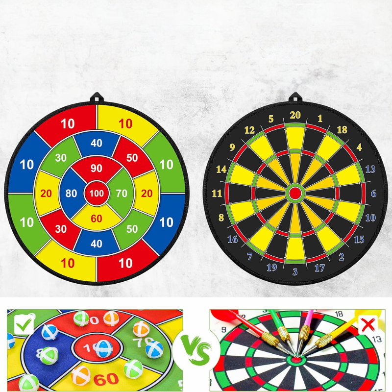 Safe Dartboard with Colorful Darts