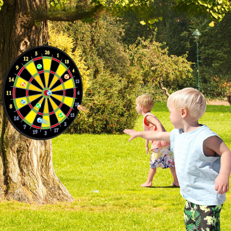 Safe Dartboard with Colorful Darts