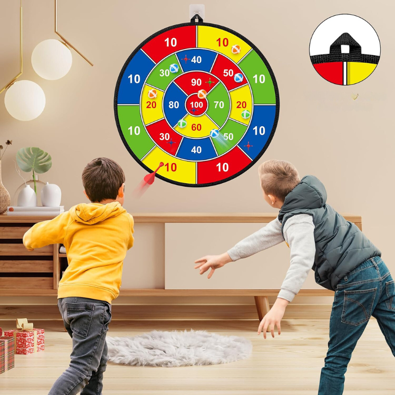 Safe Dartboard with Colorful Darts