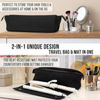 2-in-1 hair tool travel bag & heat-resistant mat