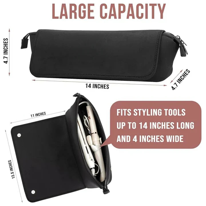 2-in-1 hair tool travel bag & heat-resistant mat