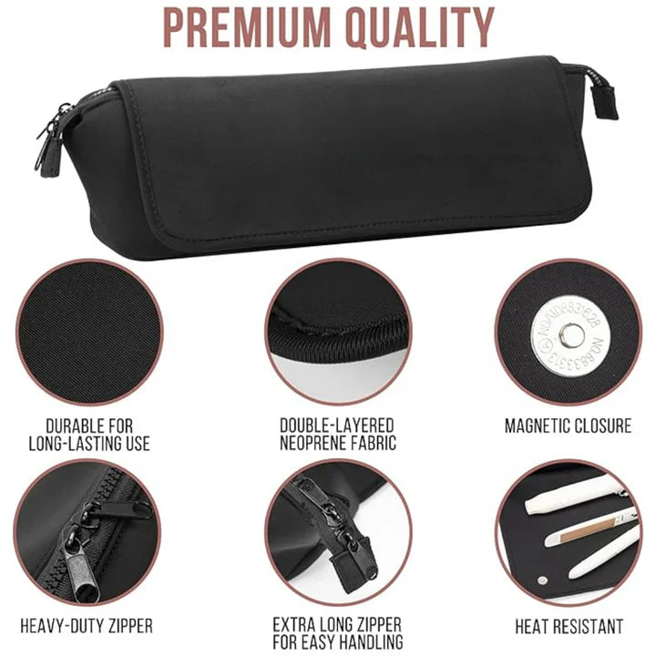 2-in-1 hair tool travel bag & heat-resistant mat