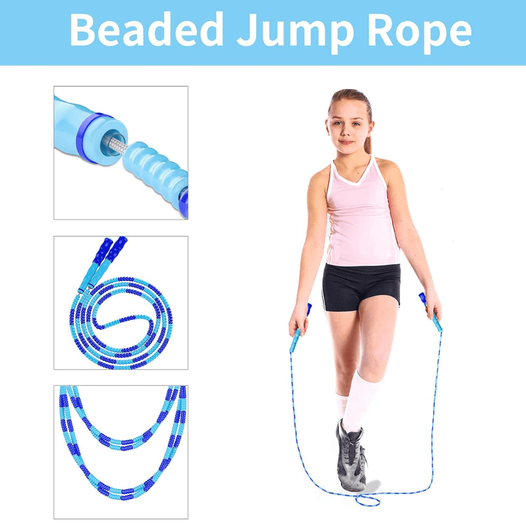 Adjustable bead skipping rope for cardio & endurance training