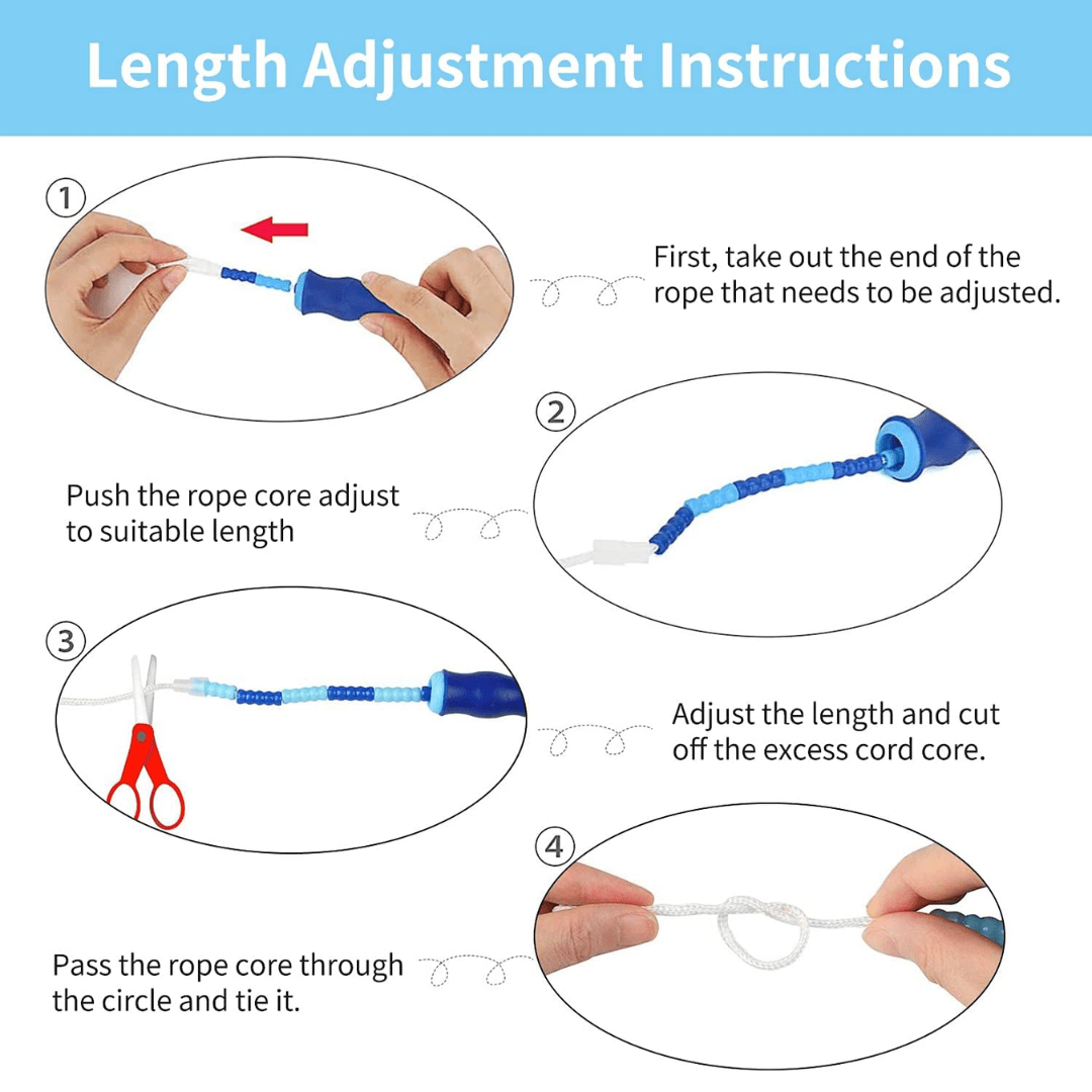 Adjustable bead skipping rope for cardio & endurance training