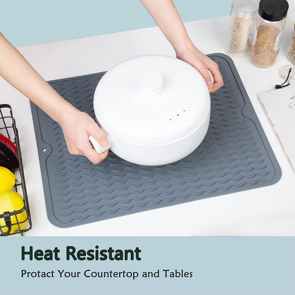 KÜCHENWELLA Silicone Kitchen Mat | Heat Resistant & Non-Slip | Dish Mat, Refrigerator & Drawer Liner | BPA-Free & Easy to Clean