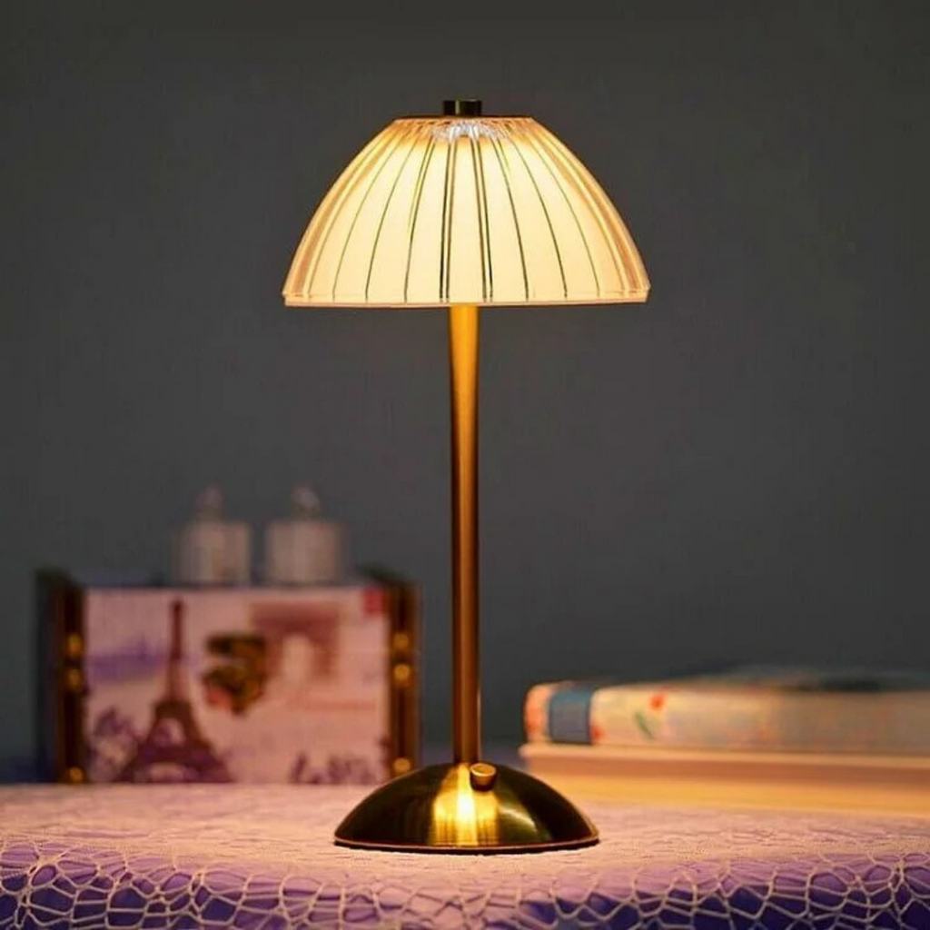 Wireless LED Crystal Table Lamp with Cord-Free Design for Bedroom or Office