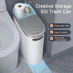 Streamlined Space-Saving Trash Can with Easy Press-Top Lid