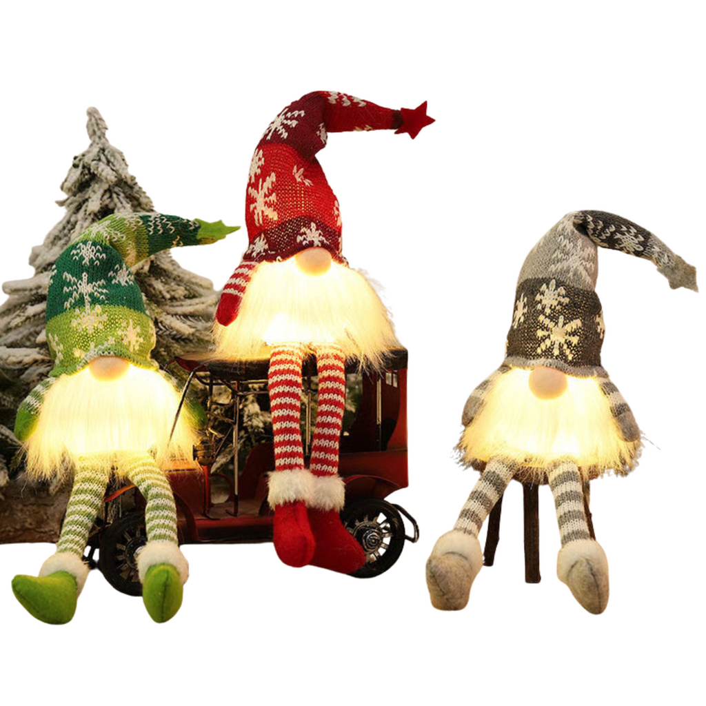 Christmas Elf with LED Light | Handmade Decoration Figure | Nordic Design