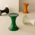 Nordic Plastic Side Table with Thick Hourglass Design