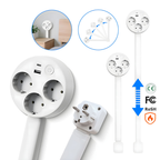 Extendable Wall Socket Arm – Flexible Power Source with USB and Rotation
