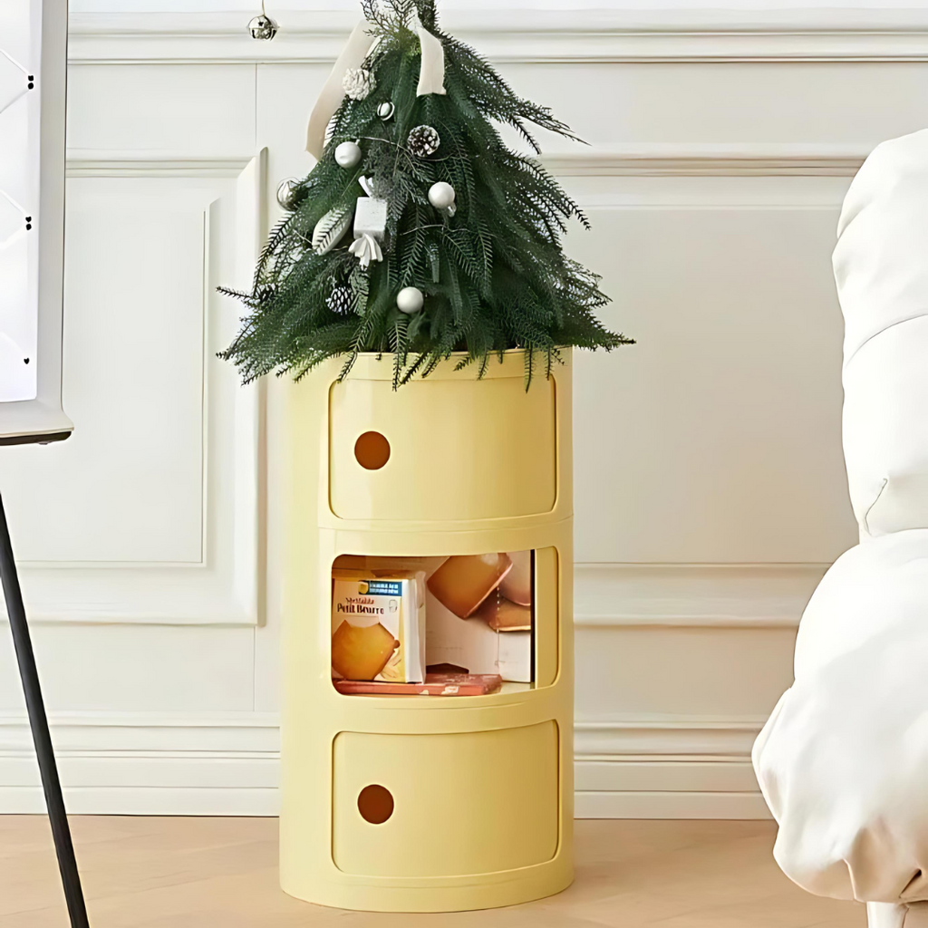 Vase-shaped Side Table with Storage Compartments