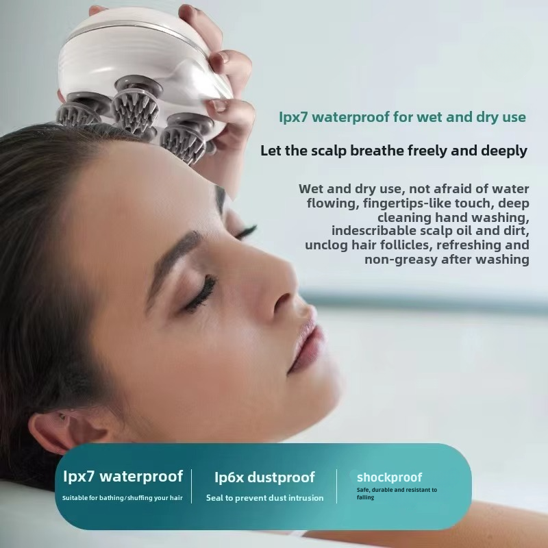 Electric Scalp and Body Massager with Red Light Therapy for Stress and Muscle Tension Relief