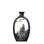 Detailed mountain patterns in an elegant vase