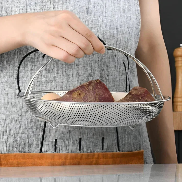 Stainless Steel Steamer Basket – Collapsible Mesh & Draining Bowl for the Kitchen