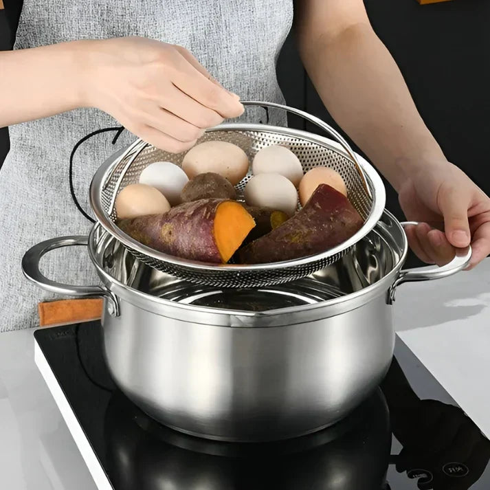 Stainless Steel Steamer Basket – Collapsible Mesh & Draining Bowl for the Kitchen