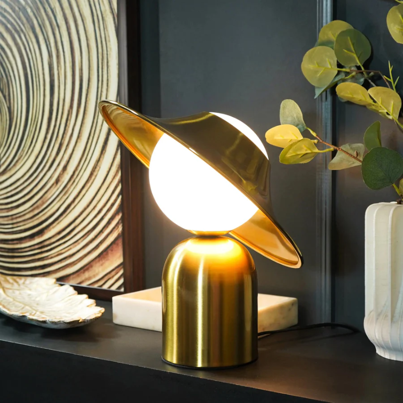 Luxury Metal Table Lamp - GoldAura