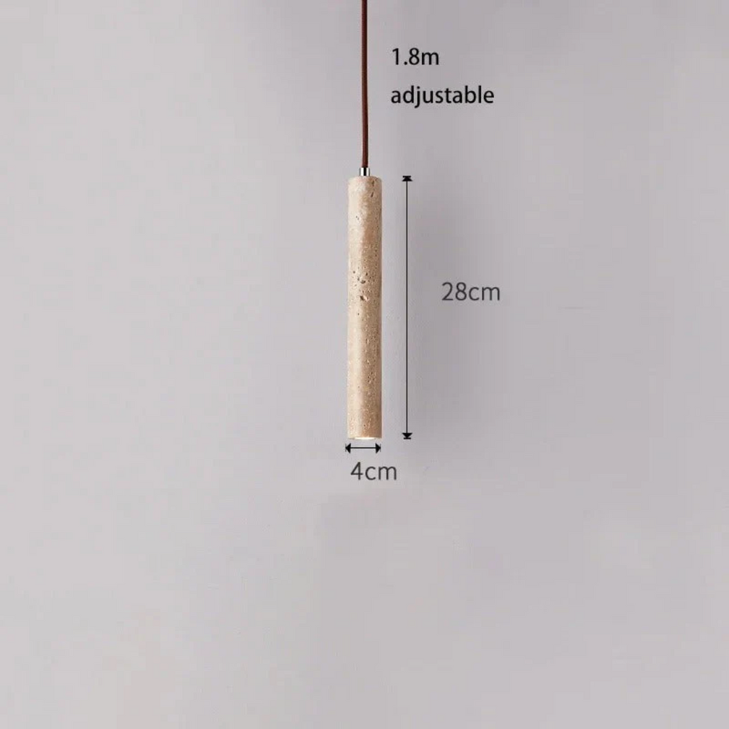 LumoLine – Wabi-Sabi Travertine LED Chandelier