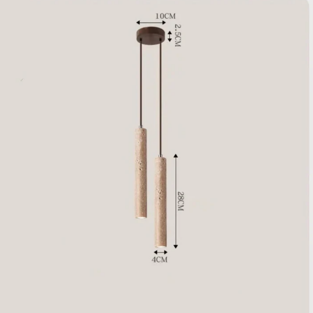 LumoLine – Wabi-Sabi Travertine LED Chandelier