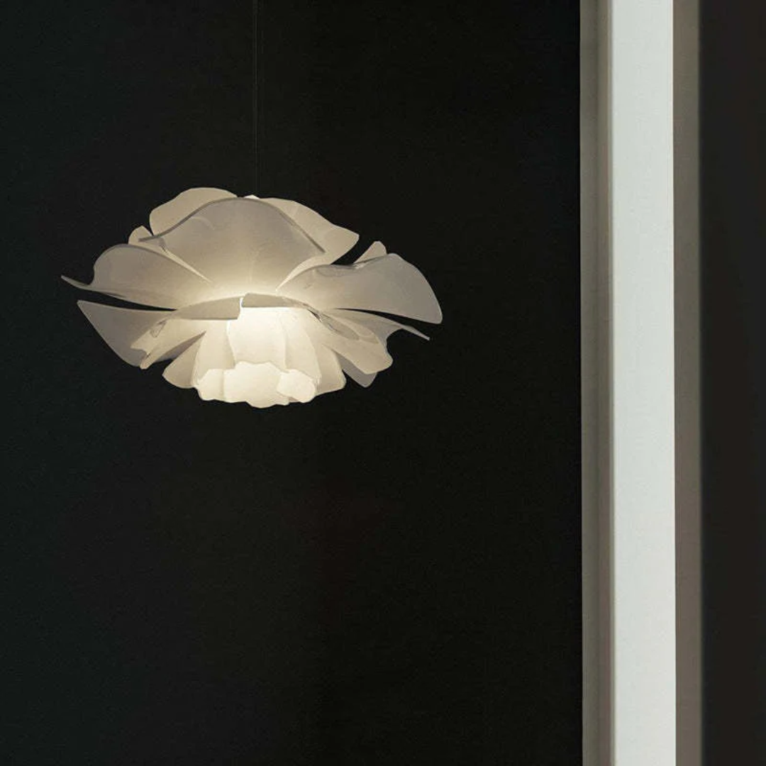 Design Pendant Lamp Flower White Metal - Sophia