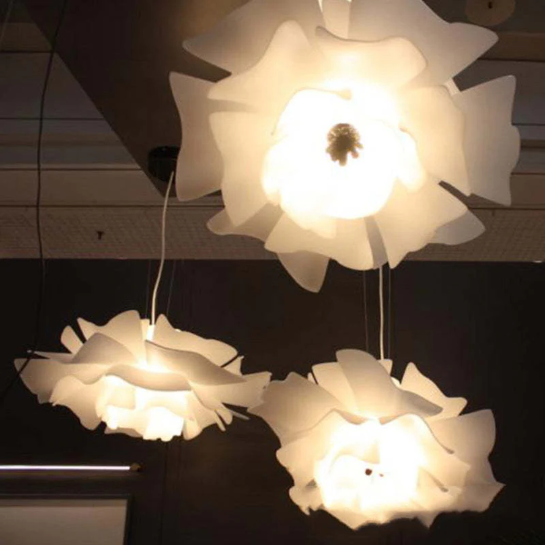 Design Pendant Lamp Flower White Metal - Sophia