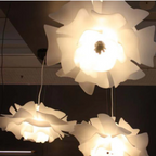 Design Pendant Lamp Flower White Metal - Sophia
