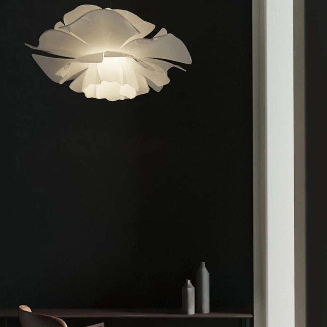 Design Pendant Lamp Flower White Metal - Sophia