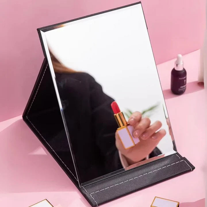 Compact makeup mirror with stand