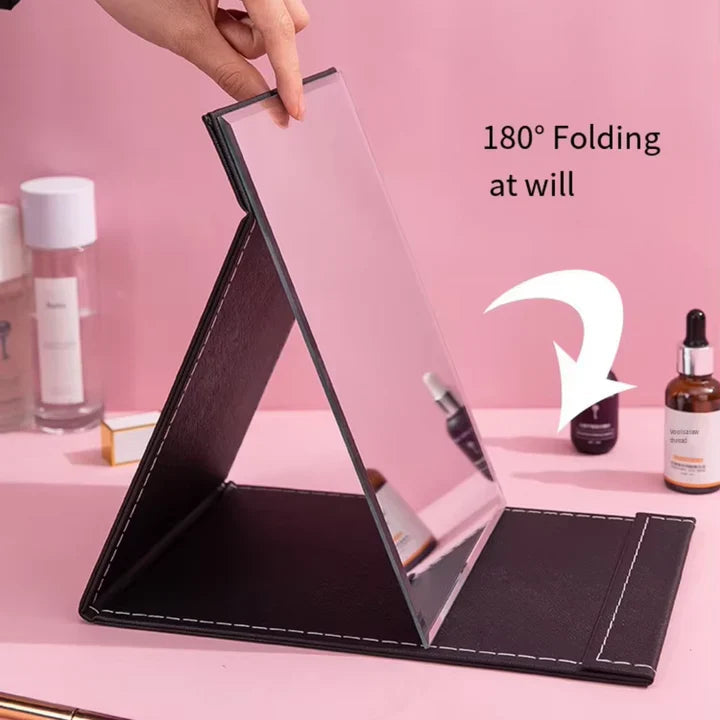 Compact makeup mirror with stand