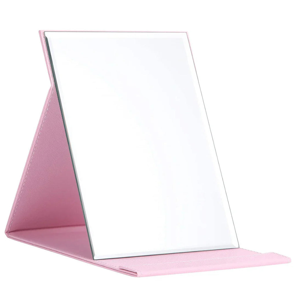 Compact makeup mirror with stand
