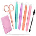 Precision Tweezers Set – 6-piece Eyebrow Kit with Travel Case