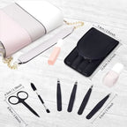 Precision Tweezers Set – 6-piece Eyebrow Kit with Travel Case