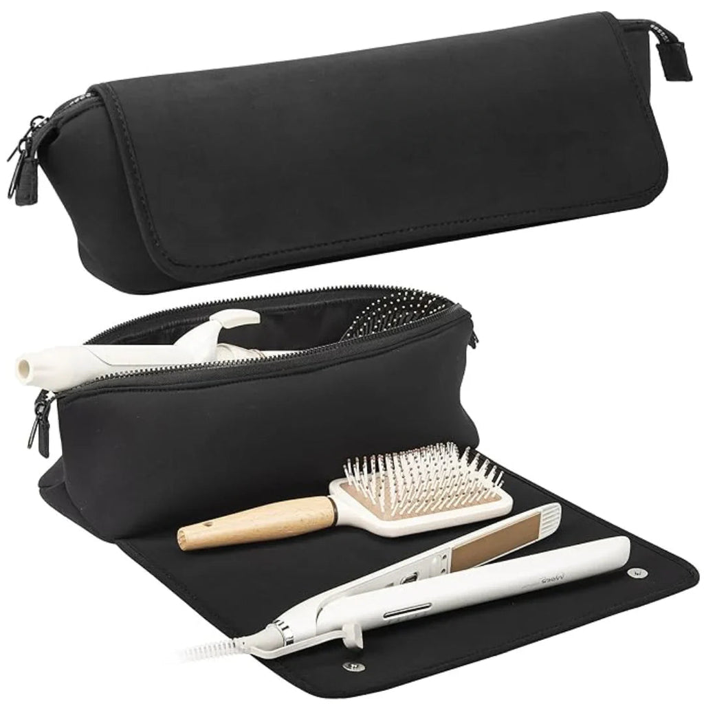 2-in-1 hair tool travel bag & heat-resistant mat