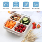 Bento-Style 4-Compartment Meal Prep Boxes in 4-Pack – Sustainable and Practical