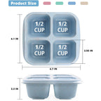 Bento-Style 4-Compartment Meal Prep Boxes in 4-Pack – Sustainable and Practical