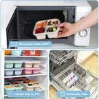 Bento-Style 4-Compartment Meal Prep Boxes in 4-Pack – Sustainable and Practical