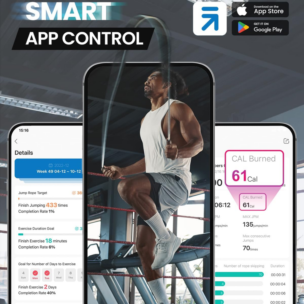 JumpFit - Slimme Springtouw met App en Knopenloos Ontwerp