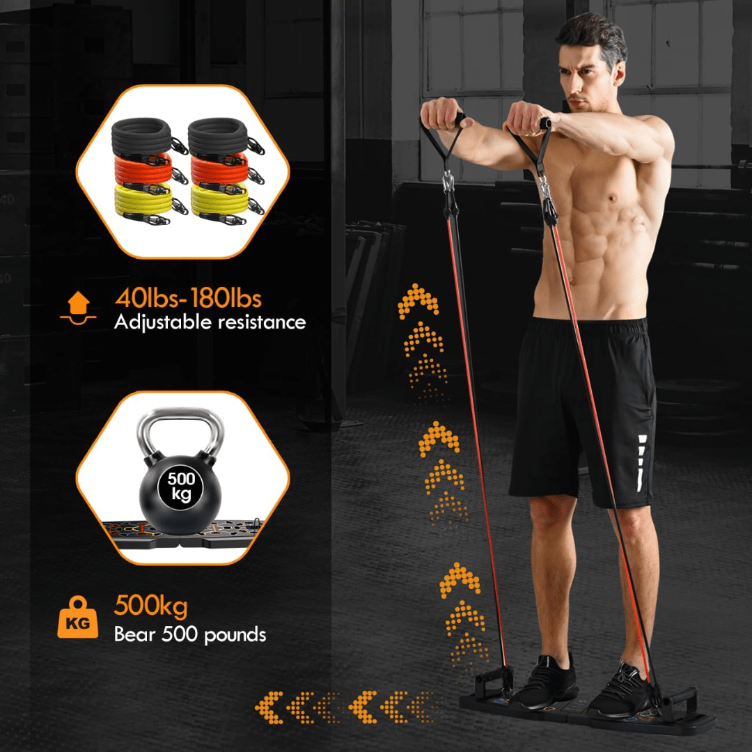 Compact fitness set for strength training & full-body workout at home